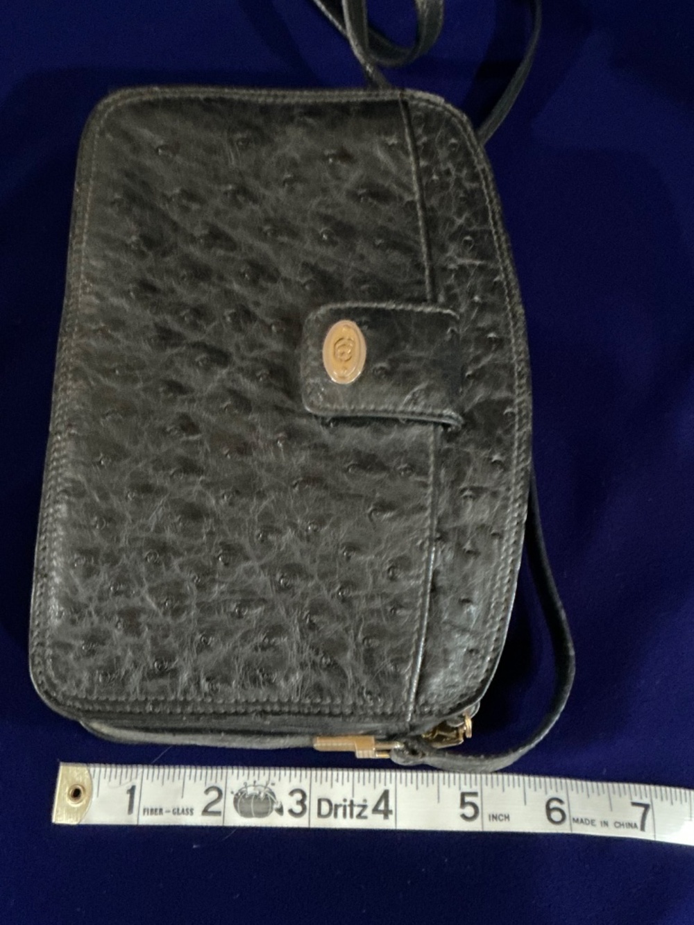 Vintage Gucci genuine ostrich crossbody bag black - Picture 15 of 16